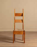 Set of 6 Chunky Pine & Rush Ladder Back Dining Chairs, France, 1960's - Lone Fox