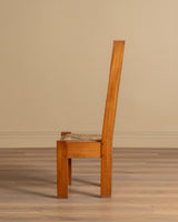 Set of 6 Chunky Pine & Rush Ladder Back Dining Chairs, France, 1960's - Lone Fox