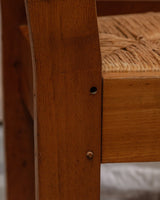 Set of 6 Chunky Pine & Rush Ladder Back Dining Chairs, France, 1960's - Lone Fox