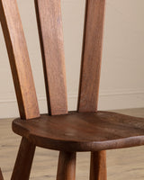 Set of 6 De Puydt Brutalist Oak Dining Chairs, Belgium 1970's - Lone Fox