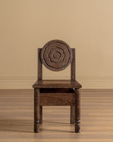 Set of 6 Flower Carved Oak Dining Chairs, France, 1950's - Lone Fox