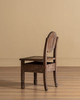 Set of 6 Flower Carved Oak Dining Chairs, France, 1950's - Lone Fox