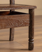 Set of 6 Flower Carved Oak Dining Chairs, France, 1950's - Lone Fox