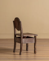 Set of 6 Flower Carved Oak Dining Chairs, France, 1950's - Lone Fox