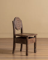 Set of 6 Flower Carved Oak Dining Chairs, France, 1950's - Lone Fox