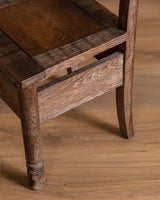 Set of 6 Flower Carved Oak Dining Chairs, France, 1950's - Lone Fox