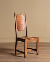 Set of 6 French Carved Oak & Rush Dining Chairs, 1940's - Lone Fox