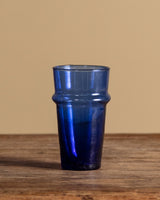 Set of 6 Hand Blown Moroccan Beldi Glassware - Blue - Lone Fox