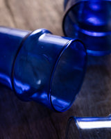 Set of 6 Hand Blown Moroccan Beldi Glassware - Blue - Lone Fox