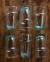 Set of 6 Hand Blown Moroccan Beldi Glassware - Clear - Lone Fox