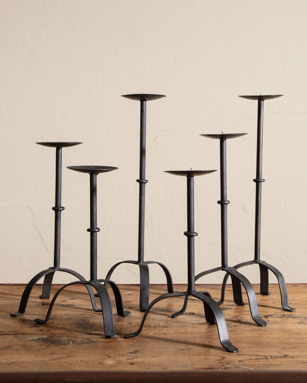 Set of 6 Metal Tripod Taper Holders - Lone Fox