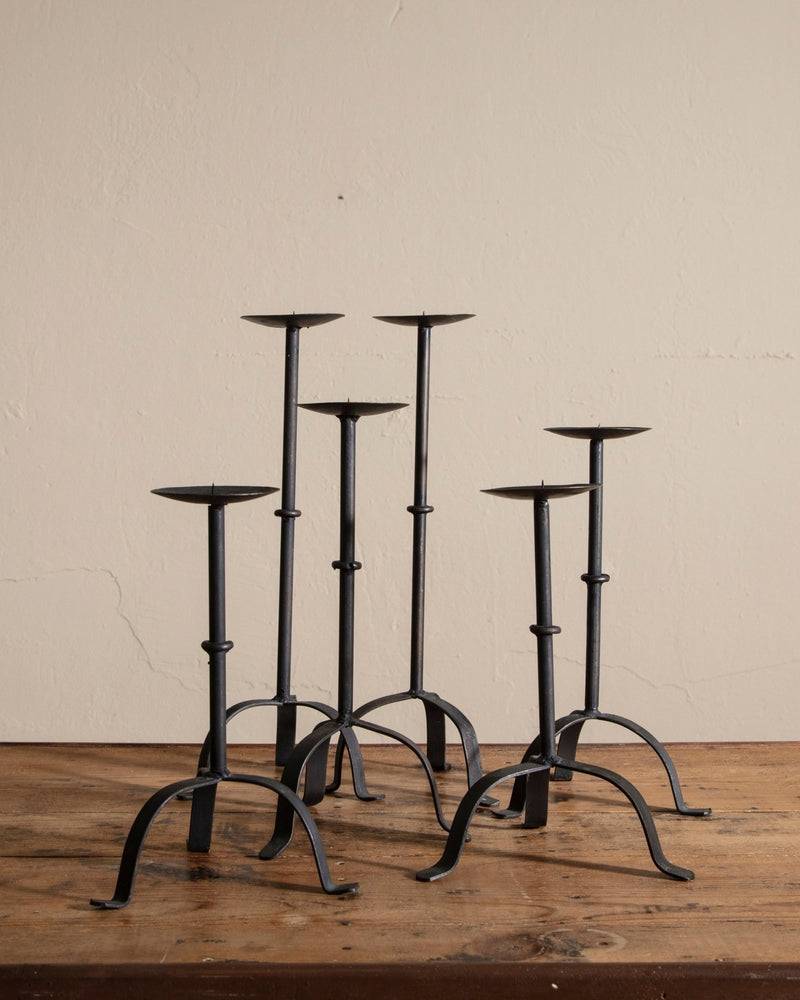 Set of 6 Metal Tripod Taper Holders - Lone Fox