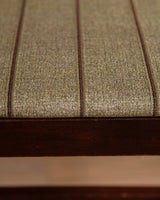 Set of 6 Mid Century Wood & Pistachio Stripe Dining Chairs, 1960's - Lone Fox