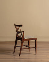 Set of 6 Mid Century Wood & Pistachio Stripe Dining Chairs, 1960's - Lone Fox