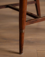 Set of 6 Mid Century Wood & Pistachio Stripe Dining Chairs, 1960's - Lone Fox