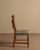 Set of 6 Oak & Grey Striped Dining Chairs by Henning Kjaernulf, Denmark, 1960's - Lone Fox