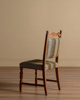 Set of 6 Oak & Grey Striped Dining Chairs by Henning Kjaernulf, Denmark, 1960's - Lone Fox