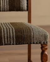 Set of 6 Oak & Grey Striped Dining Chairs by Henning Kjaernulf, Denmark, 1960's - Lone Fox