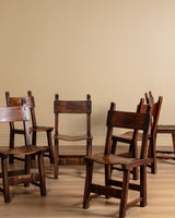 Set of 6 Oak & Iron Dining Chairs, France, 1960s - Lone Fox