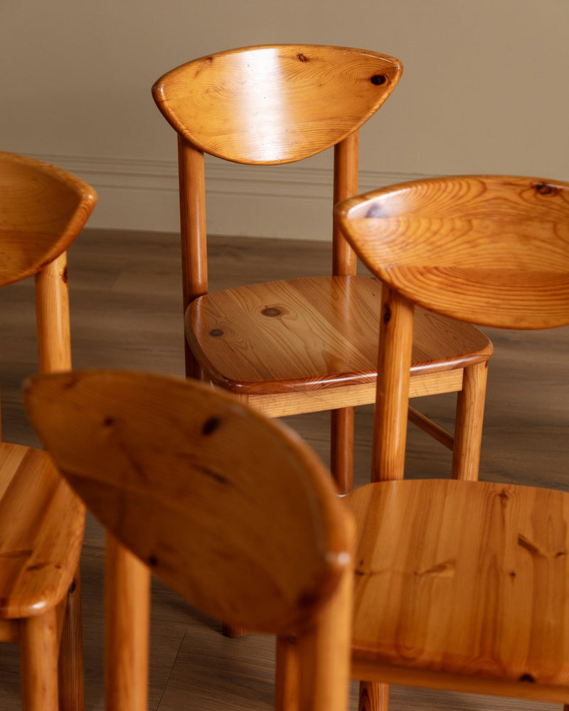 Set of 6 Pine Dining Chairs Manner of Rainer Daumiller, 1970's