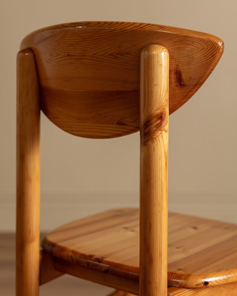 Set of 6 Pine Dining Chairs Manner of Rainer Daumiller, 1970's
