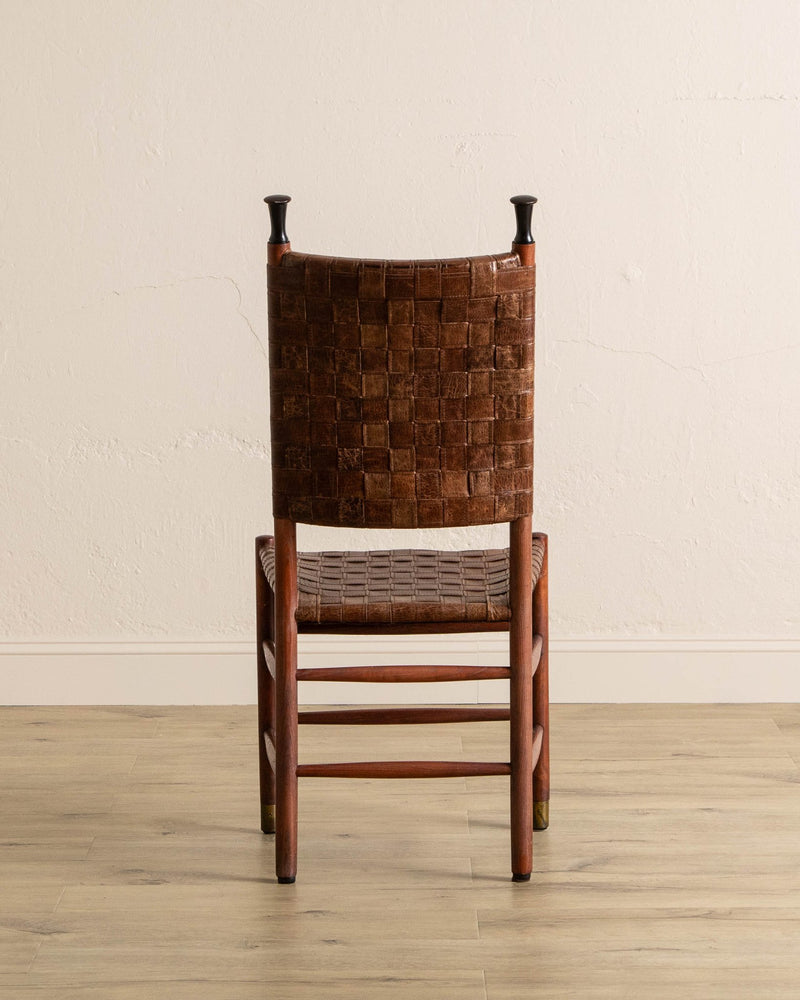 Set of 6 Schuitema Woven Leather & Oak Dining Chairs - Lone Fox