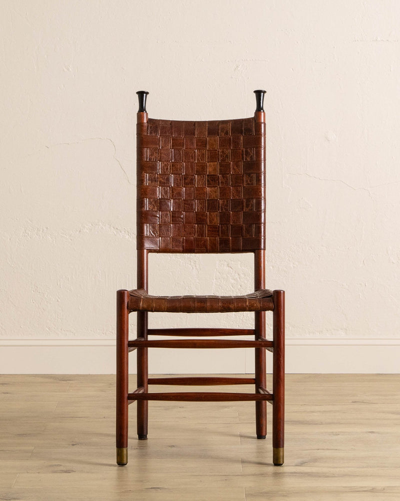 Set of 6 Schuitema Woven Leather & Oak Dining Chairs - Lone Fox