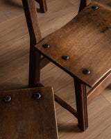 Set of 6 Spanish Oak Dining Chairs, Early 1900's - Lone Fox