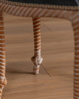 Set of 8 Faux Rope Carved Dining Chairs in Blue Mohair, France, 20th Century - Lone Fox