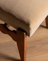 Set of 8 Oak & Honey Mohair Dining Chairs by Guillerme et Chambron, France, 1950's - Lone Fox