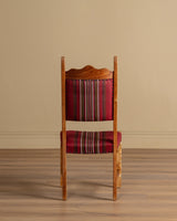 Set of 8 Oak & Red Striped Dining Chairs by Henning Kjaernulf, Denmark, 1970's - Lone Fox
