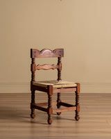 Set of 8 Spanish Pine and Rush Dining Chairs, Spain, Early 20th Century - Lone Fox