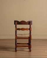 Set of 8 Spanish Pine and Rush Dining Chairs, Spain, Early 20th Century - Lone Fox