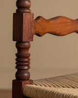 Set of 8 Spanish Pine and Rush Dining Chairs, Spain, Early 20th Century - Lone Fox