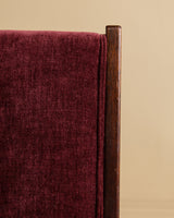 Set of Four Dutch Haagse School Oak Dining Chairs in Merlot Chenille, 1920s - Lone Fox