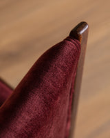 Set of Four Dutch Haagse School Oak Dining Chairs in Merlot Chenille, 1920s - Lone Fox