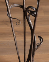 Set of Hand Forged Art Nouveau Style Fireplace Tools, Signed - Lone Fox