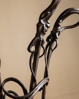 Set of Hand Forged Art Nouveau Style Fireplace Tools, Signed - Lone Fox