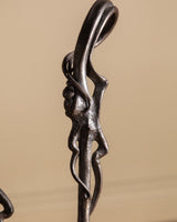 Set of Hand Forged Art Nouveau Style Fireplace Tools, Signed - Lone Fox