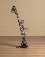 Set of Hand Forged Art Nouveau Style Fireplace Tools, Signed - Lone Fox