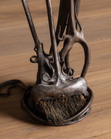 Set of Hand Forged Art Nouveau Style Fireplace Tools, Signed - Lone Fox