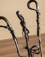 Set of Hand Forged Art Nouveau Style Fireplace Tools, Signed - Lone Fox