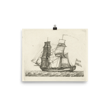 "Ship Sketch" Art Print - Lone Fox