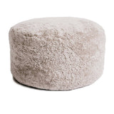Shorn Curly Sheepskin Ottoman Small: Brown - Lone Fox