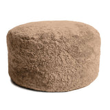 Shorn Curly Sheepskin Ottoman Small: Brown - Lone Fox