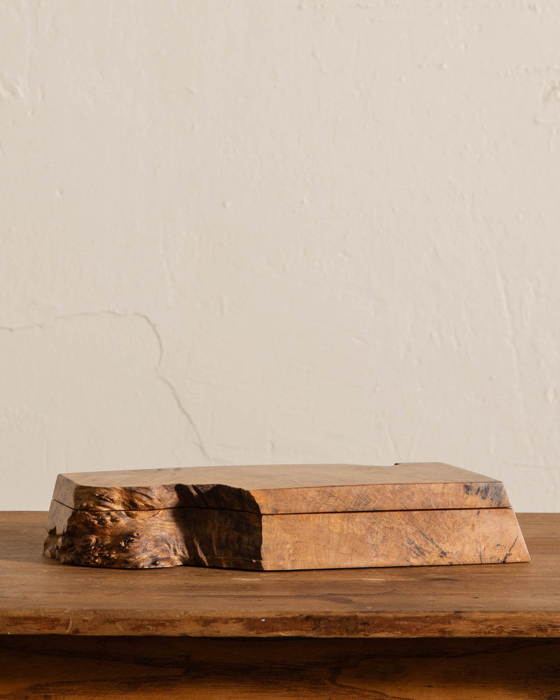 Signed Burl Jewelry Box, 1989 - Lone Fox