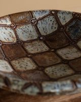 Signed Studio Pottery Tile-Pattern Bowl, France, 1960's - Lone Fox