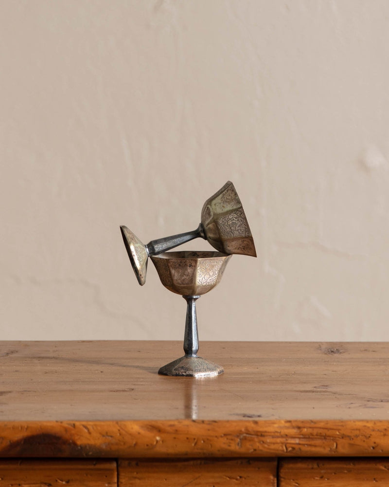 Silver Faceted Goblets (Set of 2) - Lone Fox