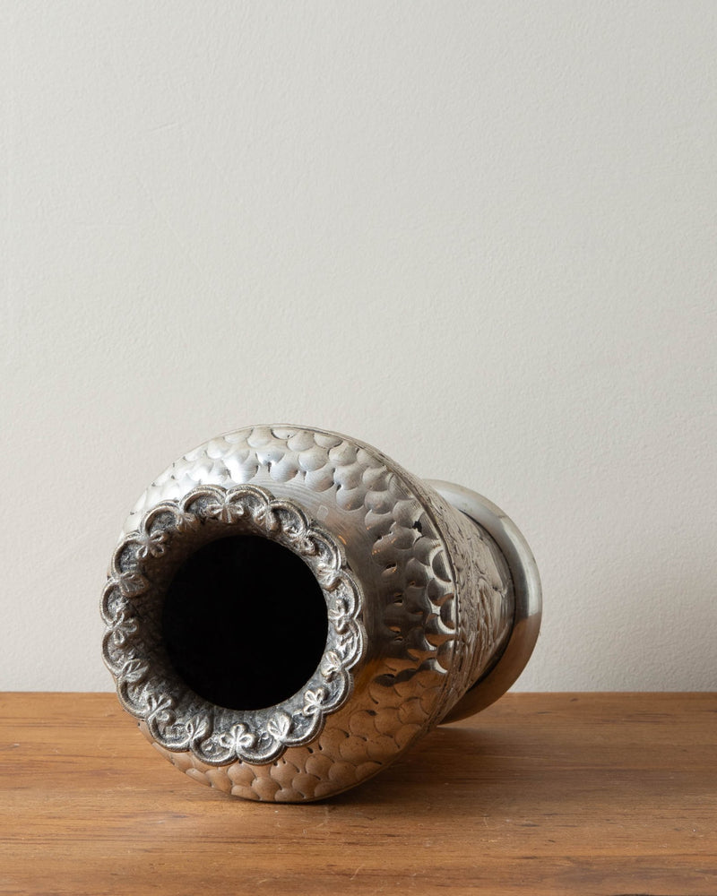 Silver Plated Hammered Flower Vase - Lone Fox