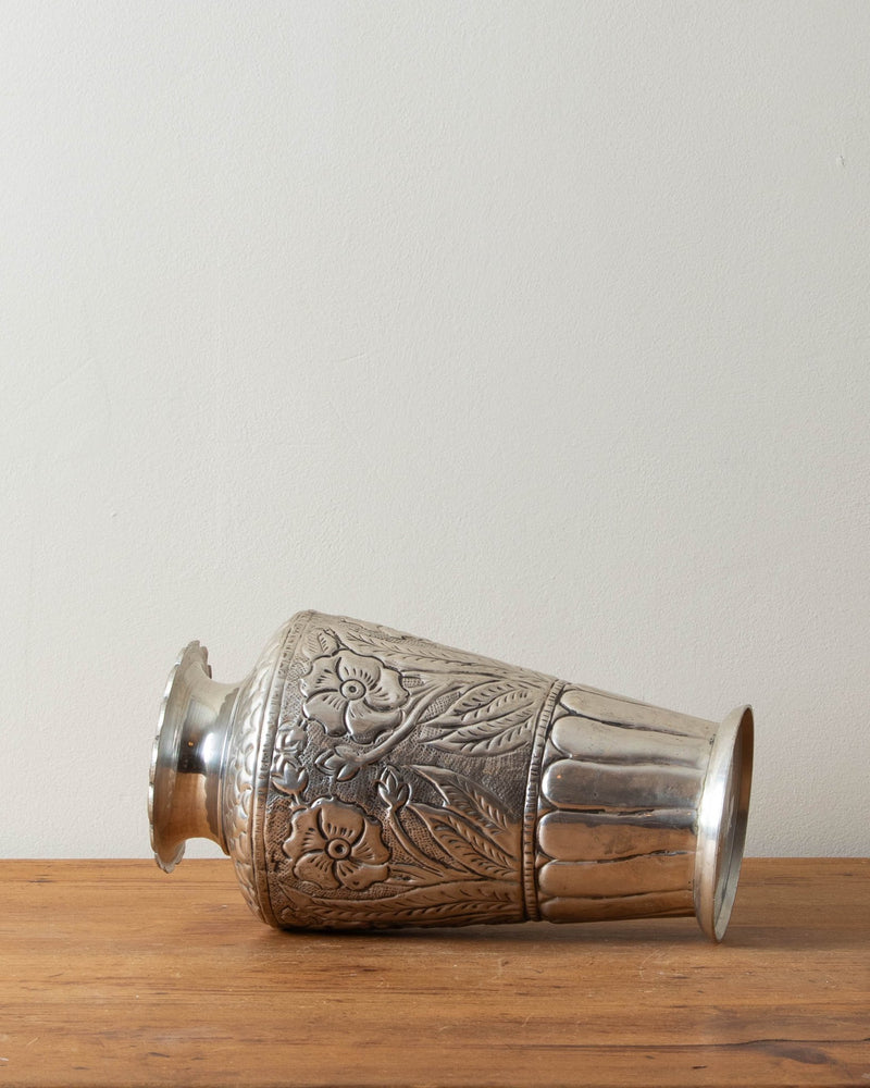 Silver Plated Hammered Flower Vase - Lone Fox